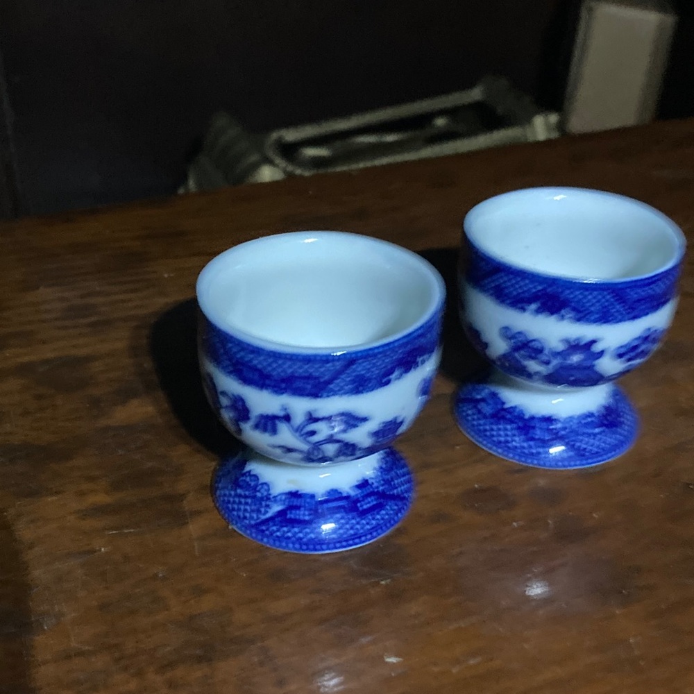 Japanese Blue and White Egg Cups - Picture 4 of 5